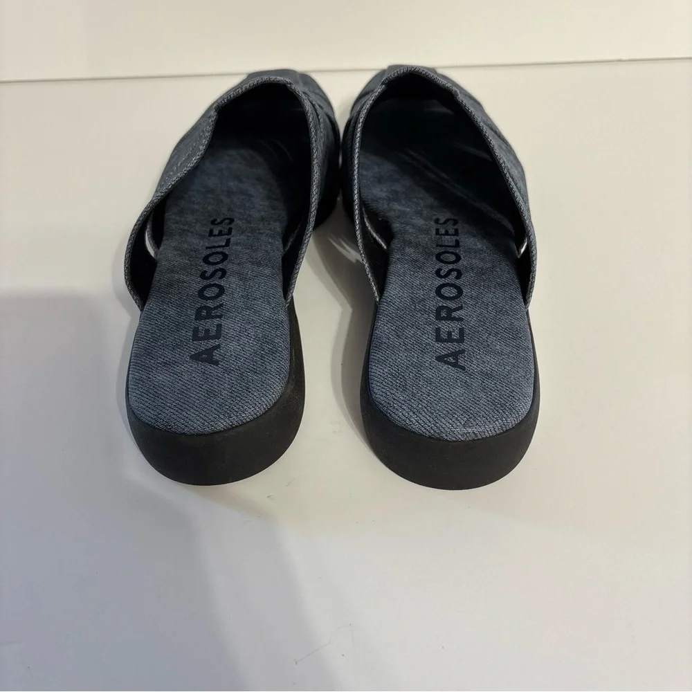 AEROSOLES Women's Grey Woven Slip-On Flats